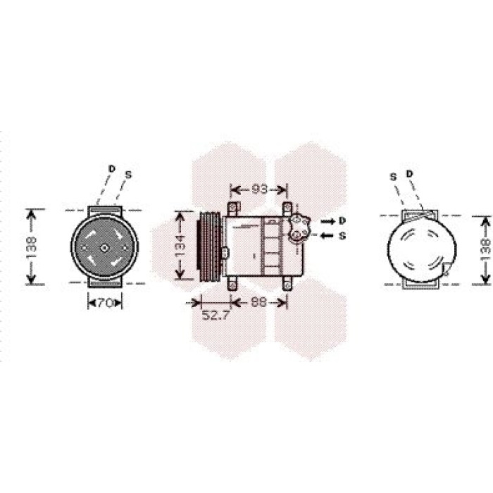 Van Wezel Klimakompressor 1700K088 Van Wezel Klimakompressor 1700K088