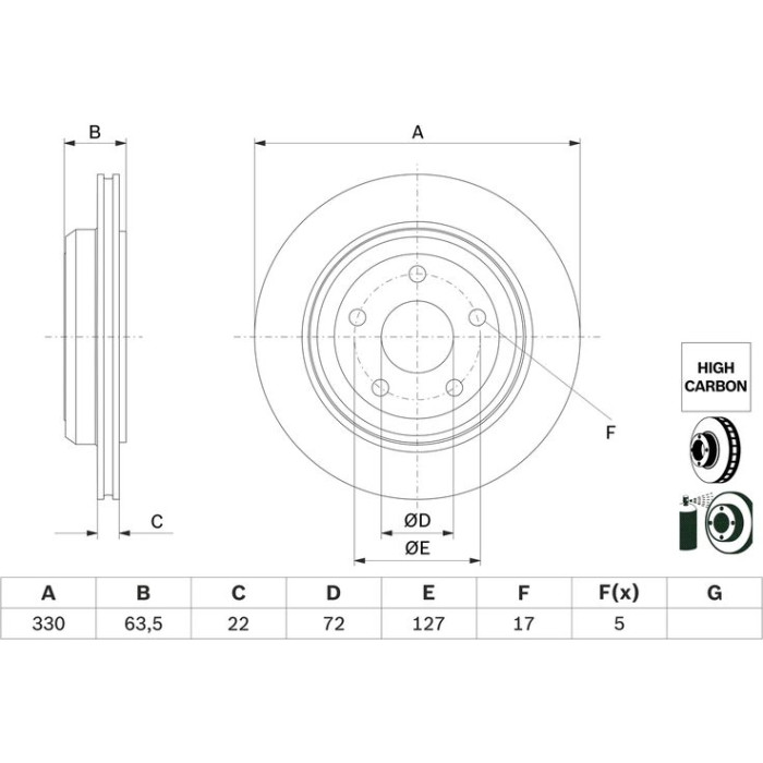 Bosch Bremsscheibe 0 986 479 G84