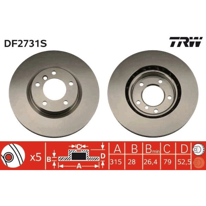TRW Bremsscheibe DF2731S TRW Bremsscheibe DF2731S