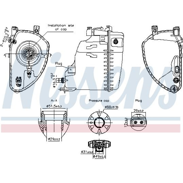 Nissens Kühlmittel-Ausgleichsbehälter 996198 Nissens Kühlmittel-Ausgleichsbehälter 996198