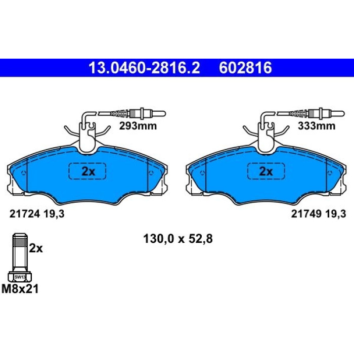 ATE Bremsbelagsatz 13.0460-2816.2 ATE Bremsbelagsatz 13.0460-2816.2
