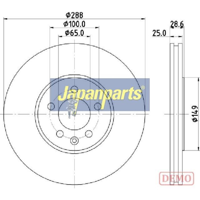 Japanparts Bremsscheibe DI-0950C Japanparts Bremsscheibe DI-0950C