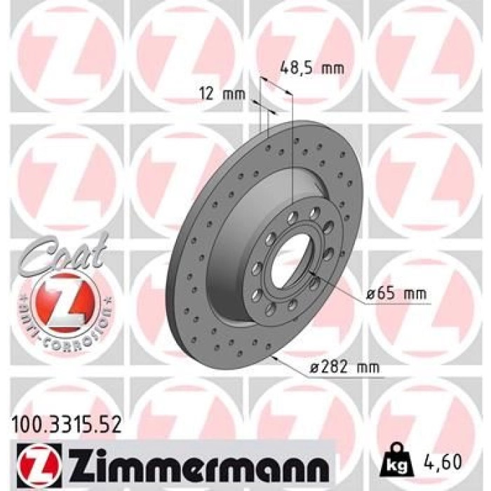 Zimmermann Bremsscheibe Hinterachse Sport 100.3315.52 Zimmermann Bremsscheibe Hinterachse Sport 100.3315.52