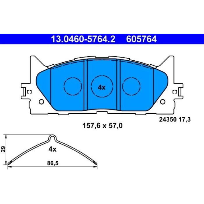 13.0460-5764.2 ATE Bremsbelagsatz Toyota Vorderachse Camry 2.0-3.5 06 13.0460-5764.2 13.0460-5764.2 ATE Bremsbelagsatz Toyota Vorderachse Camry 2.0-3.5 06 13.0460-5764.2