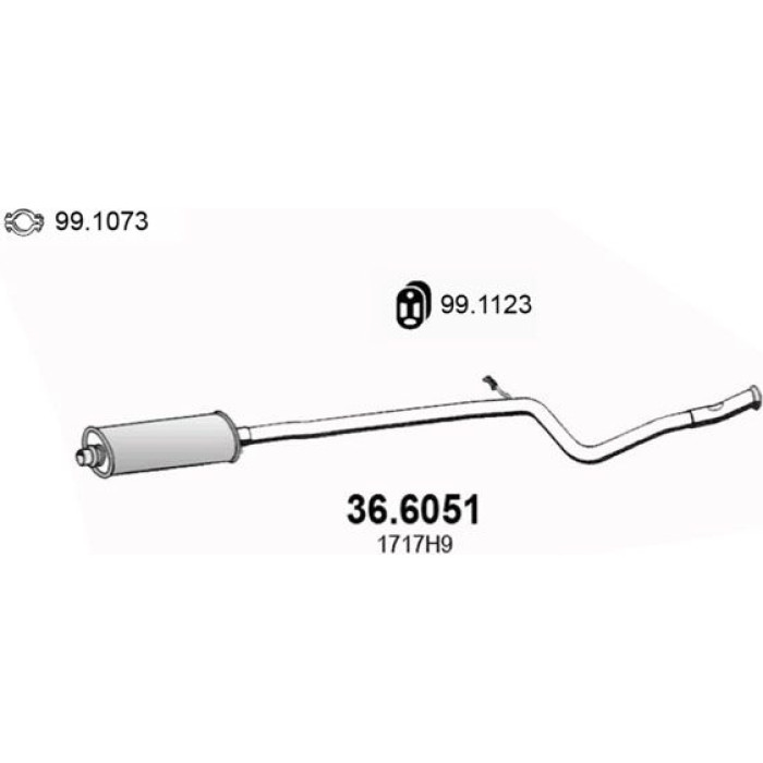 ASSO Mittelschalldämpfer 36.6051 ASSO Mittelschalldämpfer 36.6051