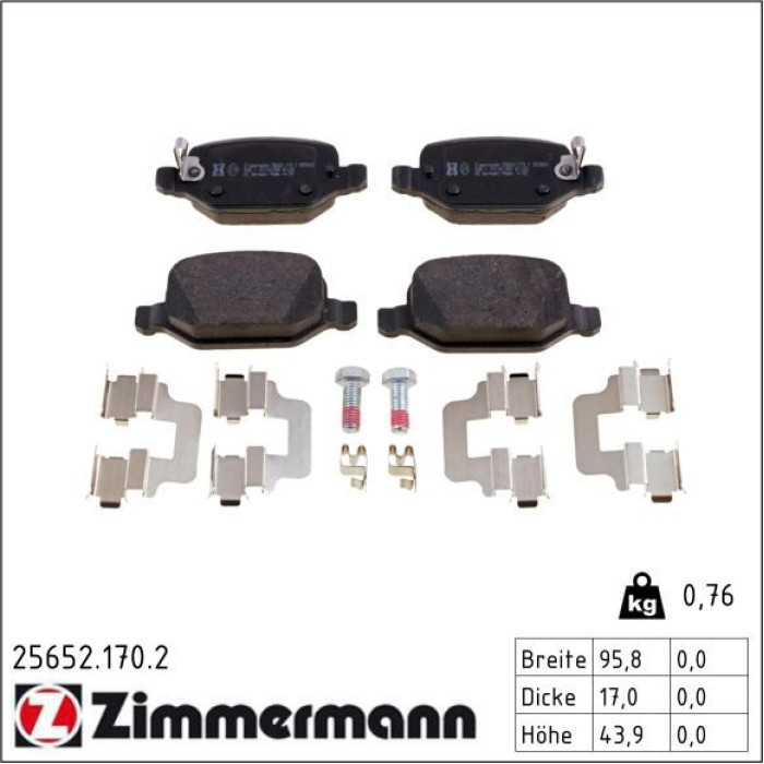 ZIMMERMANN Bremsbeläge 25652.170.2
