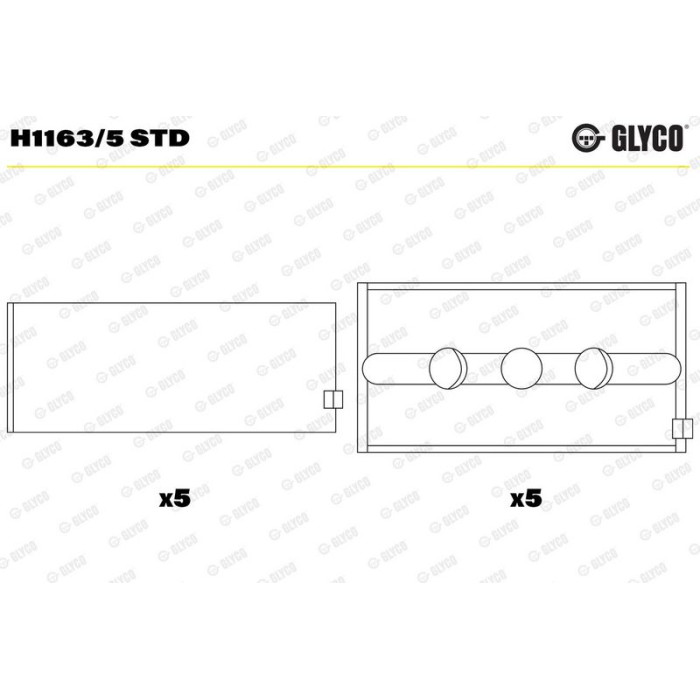 GLYCO Kurbelwellenlager H1163/5 STD GLYCO Kurbelwellenlager H1163/5 STD
