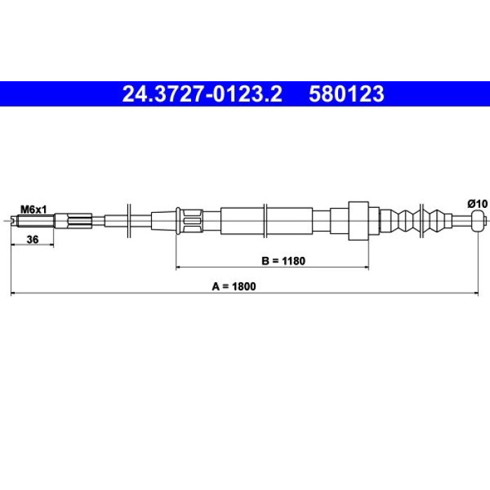 ATE Handbremsseil 24.3727-0123.2 ATE Handbremsseil 24.3727-0123.2
