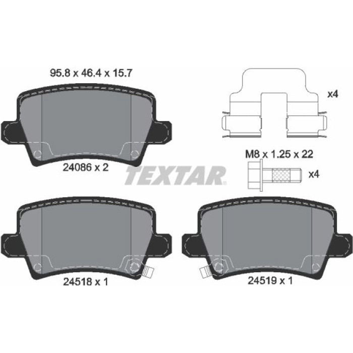Textar Bremsbelagsatz 2408601 Textar Bremsbelagsatz 2408601