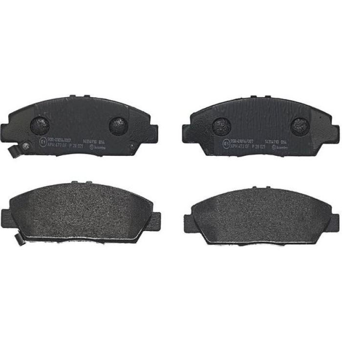 P 28 021 Brembo Prime Bremsbelagsatz Vorderachse – P 28 021 – 138 x 54 x 19 mm – Bremssystem Akebono – OE Nummer 45022S30408