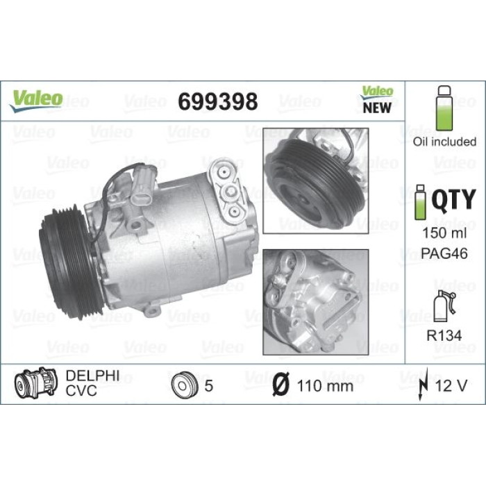 699398 Valeo Klimakompressor 699398