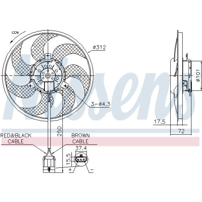 Nissens Kühlerlüfter PKW 850072 Nissens Kühlerlüfter PKW 850072