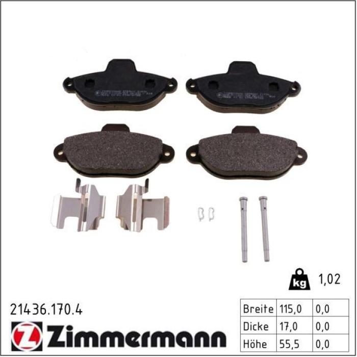 21436.170.4 ZIMMERMANN Bremsbeläge 21436.170.4 21436.170.4 ZIMMERMANN Bremsbeläge 21436.170.4
