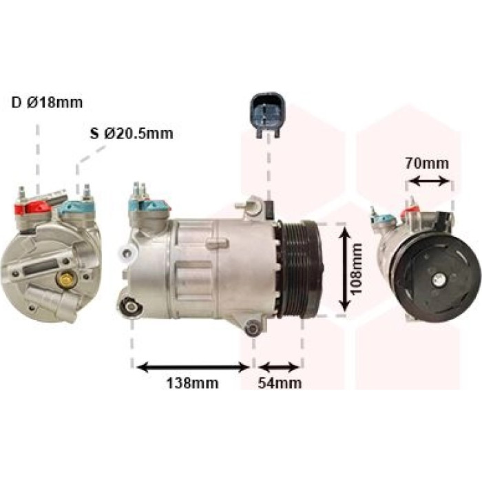 Van Wezel Klimakompressor 1800K478 Van Wezel Klimakompressor 1800K478