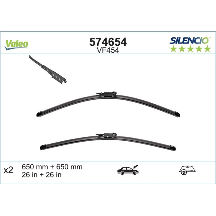 Valeo VM454 Silencio X.TRM Wischer 574654 Valeo VM454 Silencio X.TRM Wischer 574654
