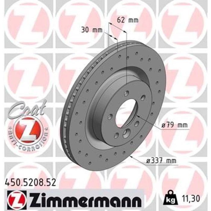 Zimmermann Bremsscheibe Vorderachse Sport 450.5208.52 Zimmermann Bremsscheibe Vorderachse Sport 450.5208.52