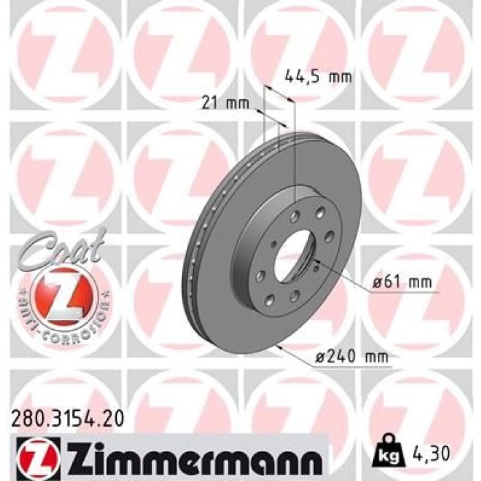 Zimmermann Bremsscheibe 280.3154.20 Zimmermann Bremsscheibe 280.3154.20