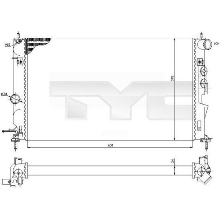 TYC Motorkühler 725-0027-R TYC Motorkühler 725-0027-R