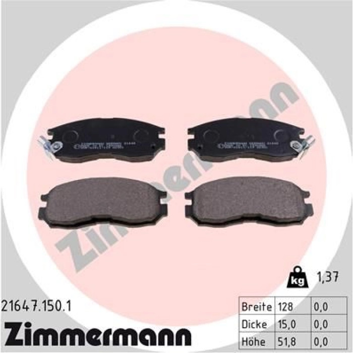 ZIMMERMANN Bremsbeläge 21647.150.1