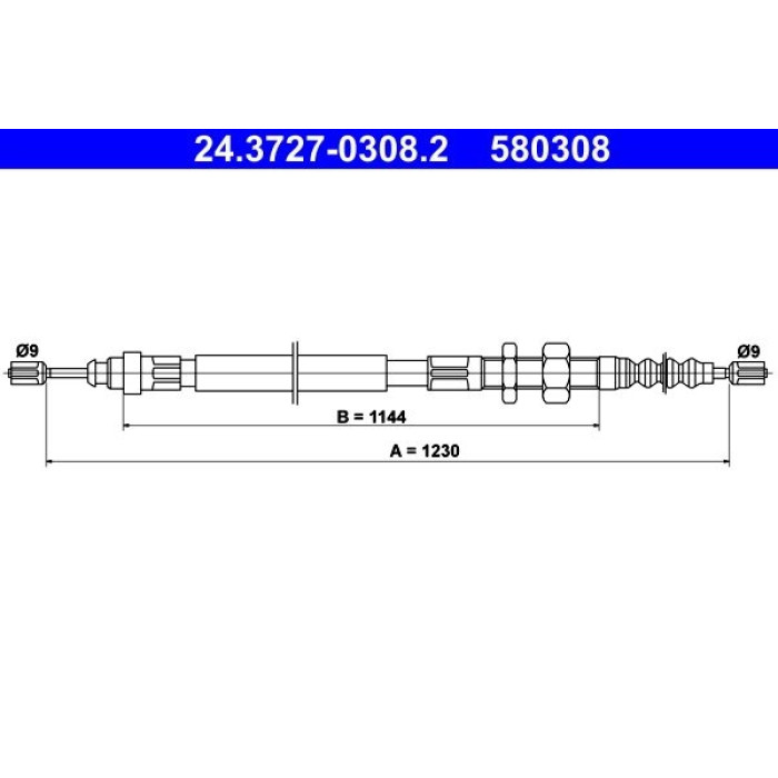 ATE Handbremsseil 24.3727-0308.2 ATE Handbremsseil 24.3727-0308.2