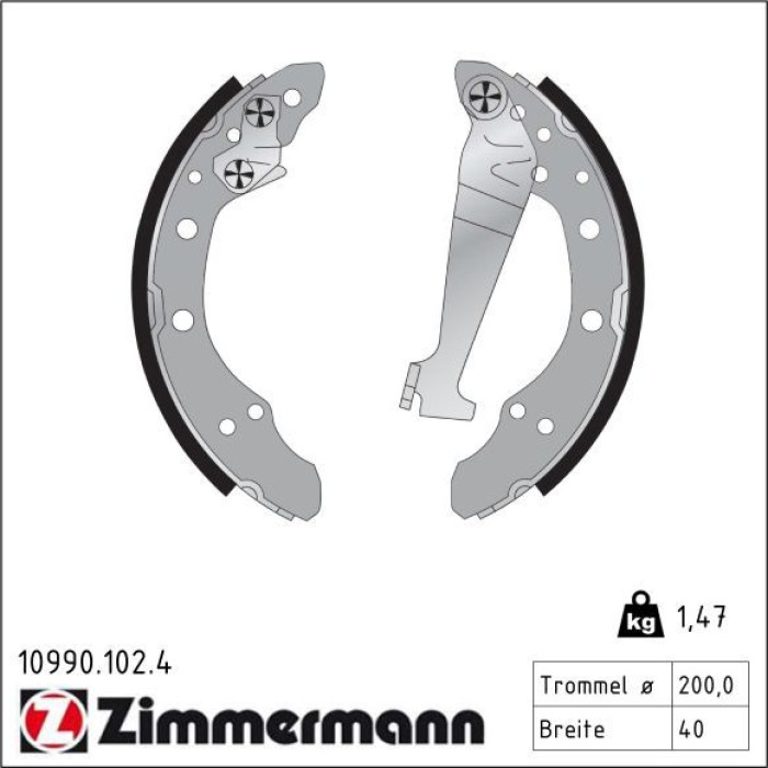 ZIMMERMANN Bremsbacken 10990.102.4 ZIMMERMANN Bremsbacken 10990.102.4