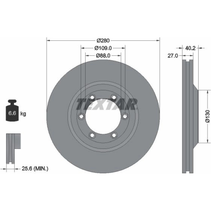 Textar Bremsscheibe 92174803 Textar Bremsscheibe 92174803