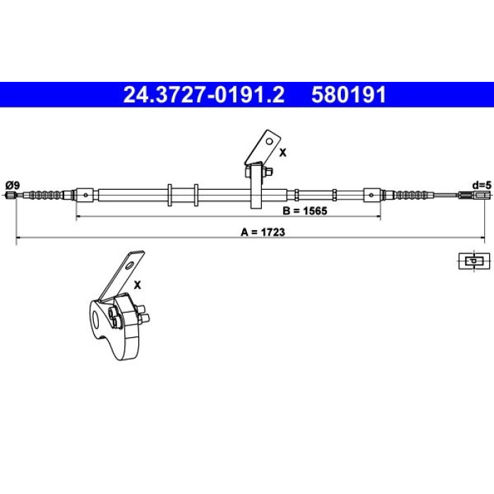 ATE Handbremsseil 24.3727-0191.2 ATE Handbremsseil 24.3727-0191.2