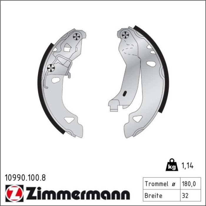 ZIMMERMANN Bremsbacken 10990.100.8 ZIMMERMANN Bremsbacken 10990.100.8
