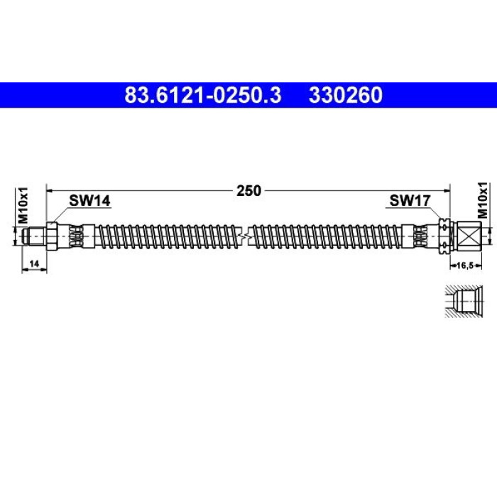 ATE Bremsschlauch 83.6121-0250.3 ATE Bremsschlauch 83.6121-0250.3