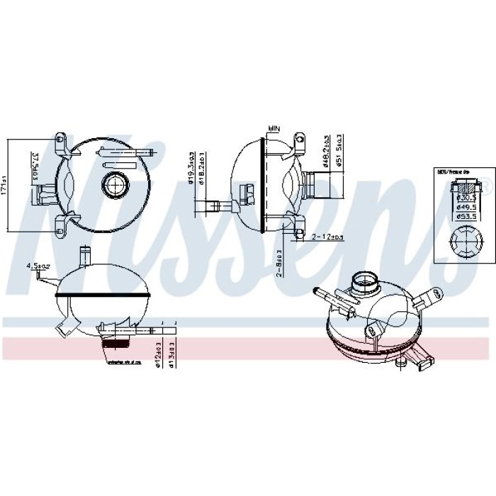 Nissens Kühlmittel-Ausgleichsbehälter 996171 Nissens Kühlmittel-Ausgleichsbehälter 996171