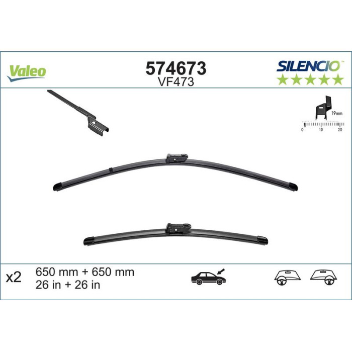 Valeo VM473 Silencio X.TRM Wischer 574673 Valeo VM473 Silencio X.TRM Wischer 574673