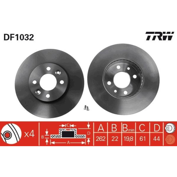 TRW Bremsscheibe DF1032 TRW Bremsscheibe DF1032