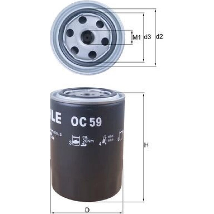 Mahle Original Ölfilter OC 59 Mahle Original Ölfilter OC 59