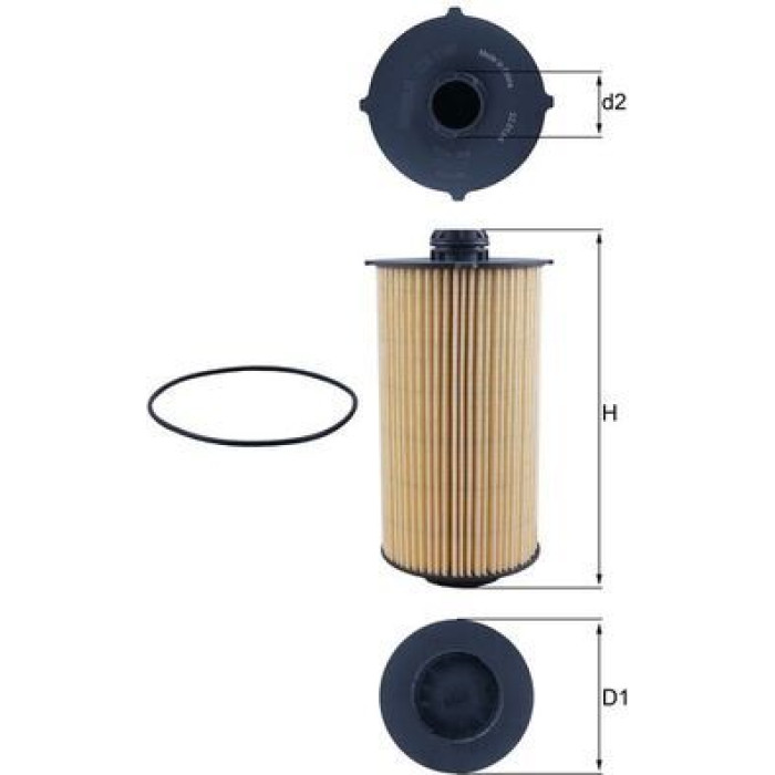 MAHLE Ölfilter OX 1186D, Filtereinsatz, Höhe 235 mm – u. a. für IVECO Stralis II, IVECO Trakker II, IVECO S-Way – OE Nummer 5801415504 - l