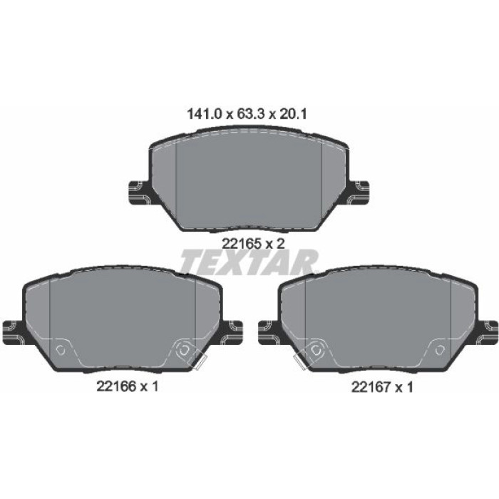 Textar Bremsbelagsatz 2216501 Textar Bremsbelagsatz 2216501