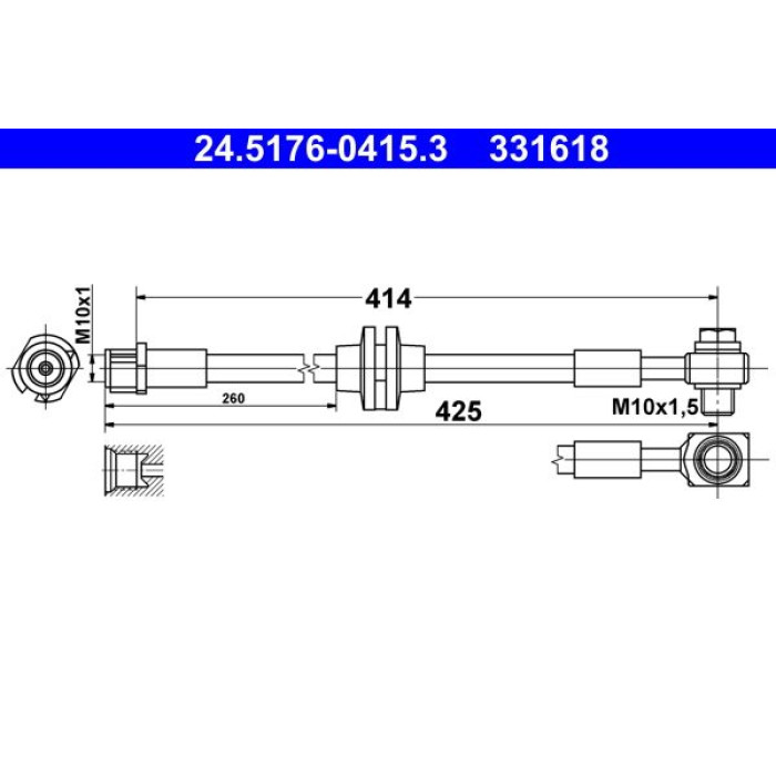 ATE Bremsschlauch 24.5176-0415.3 ATE Bremsschlauch 24.5176-0415.3