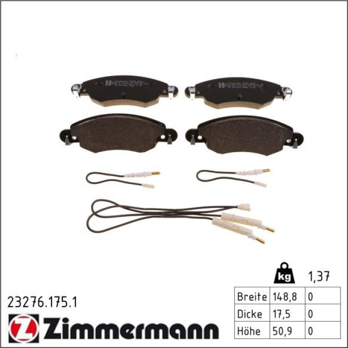 ZIMMERMANN Bremsbeläge 23276.175.1 ZIMMERMANN Bremsbeläge 23276.175.1