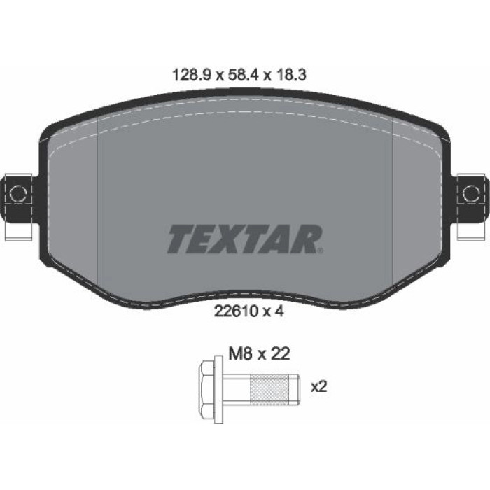 Textar Bremsbelagsatz 2261001 Textar Bremsbelagsatz 2261001