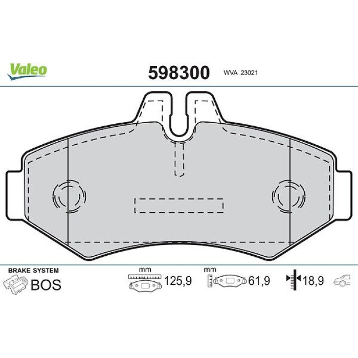 Valeo Bremsbelagsatz 598300 Valeo Bremsbelagsatz 598300