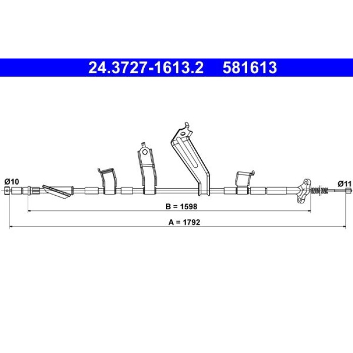 ATE Handbremsseil 24.3727-1613.2 ATE Handbremsseil 24.3727-1613.2
