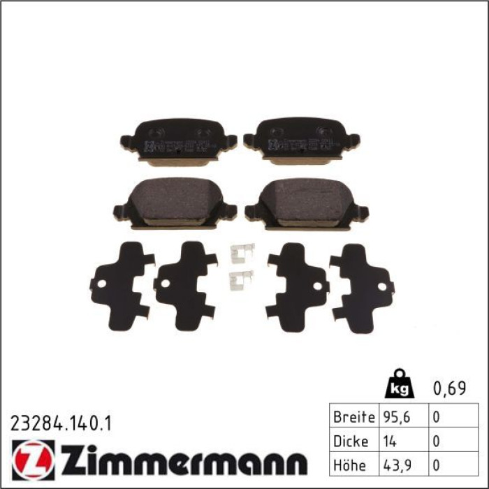 ZIMMERMANN Bremsbeläge 23284.140.1
