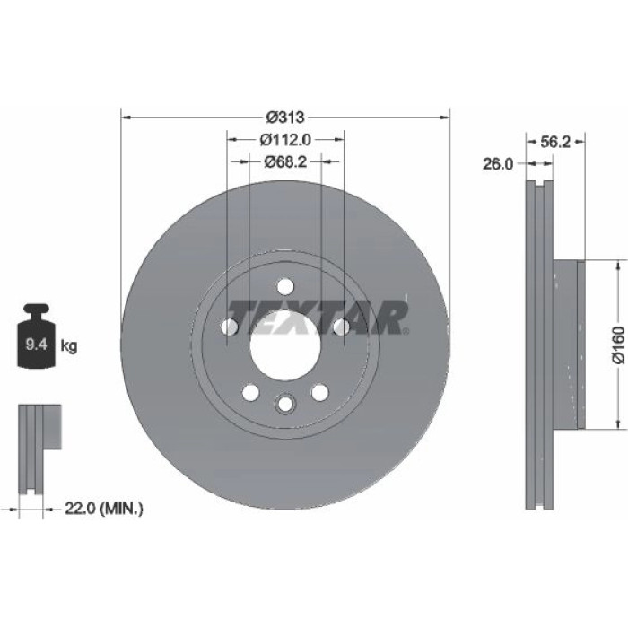 Textar Bremsscheibe 92109905 Textar Bremsscheibe 92109905