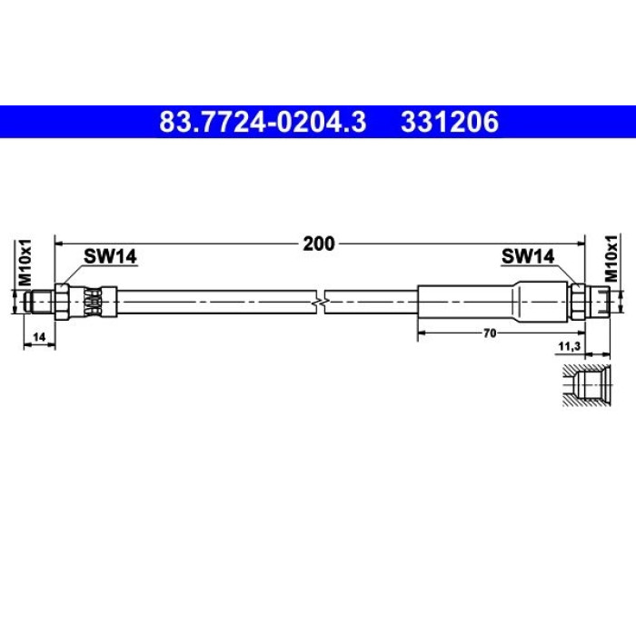 ATE Bremsschlauch 83.7724-0204.3 ATE Bremsschlauch 83.7724-0204.3
