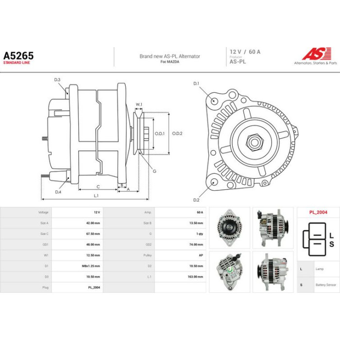 A5265 AS-PL Lichtmaschine (Generator) A5265
