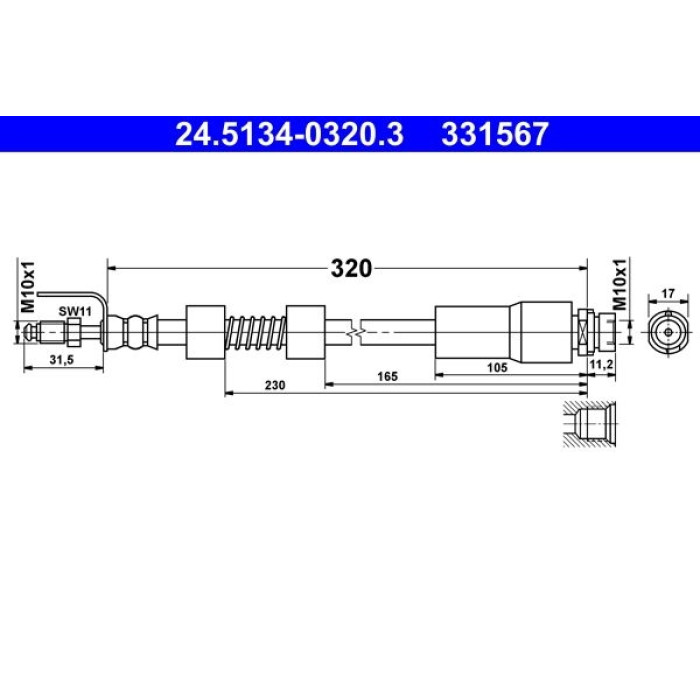 ATE Bremsschlauch 24.5134-0320.3 ATE Bremsschlauch 24.5134-0320.3