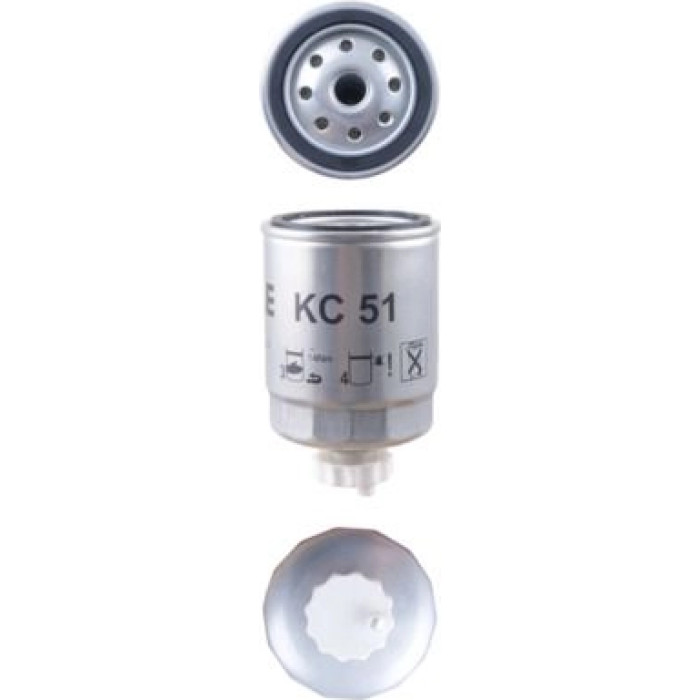 KC 51 MAHLE Kraftstofffilter KC 51, Anschraubfilter, Höhe 125 mm – u. a. für Peugeot 106 I (1A, 1C), 106 II (1A_, 1C_), 106 Van II Kasten/Schrägheck (1S_) – OE Nummer 01906 - l