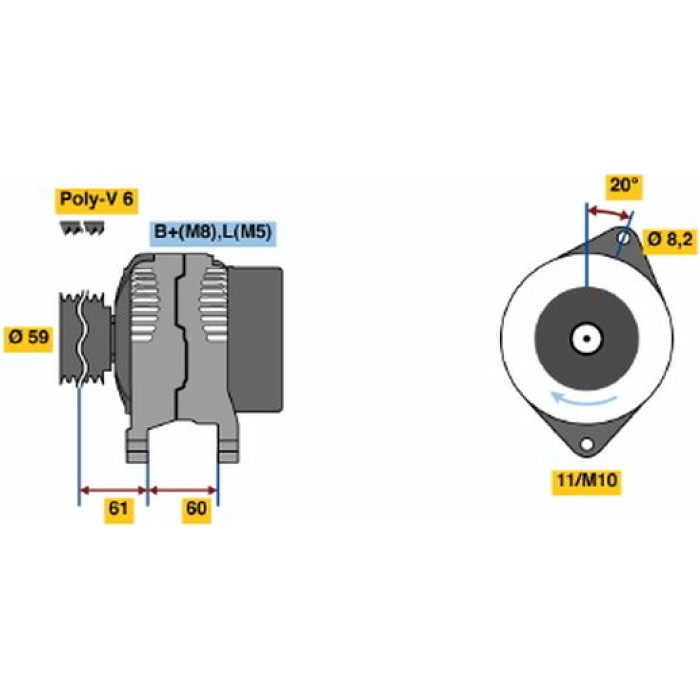 Bosch Lichtmaschine 0 986 049 061 Bosch Lichtmaschine 0 986 049 061