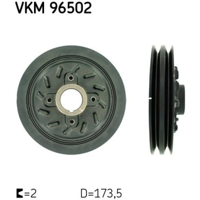 SKF Kurbelwellenriemenscheibe VKM 96502 SKF Kurbelwellenriemenscheibe VKM 96502