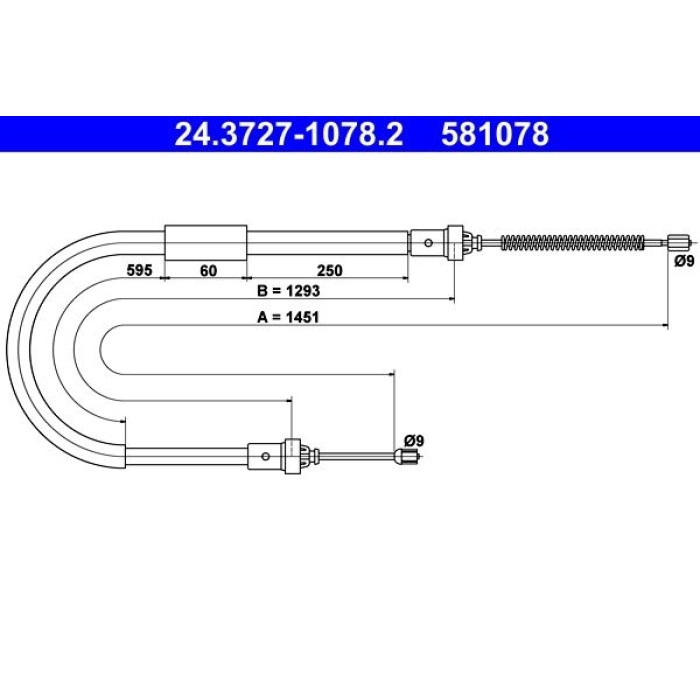 ATE Handbremsseil 24.3727-1078.2 ATE Handbremsseil 24.3727-1078.2