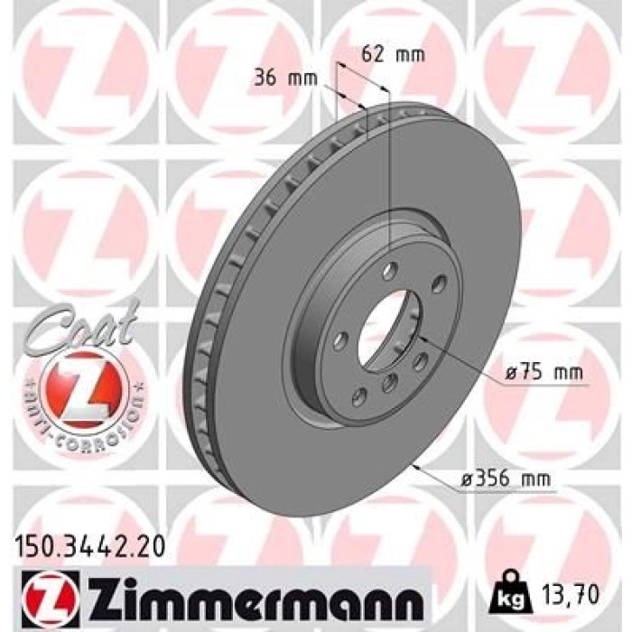 Zimmermann Bremsscheibe 150.3442.20 Zimmermann Bremsscheibe 150.3442.20